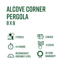 8x8 Alcove Corner Pergola Pergola Vita
