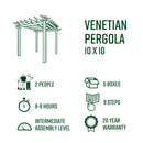 Classic Pergola with Canvas Weave Shade Pergola Vita
