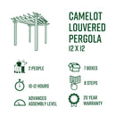 12x12 Camelot Louvered Pergola Pergola Vita