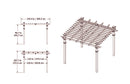10x10 Deluxe Pergola with Tall Base Moldings and Canvas Weave Pergola Vita