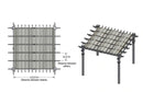 10x10 Deluxe Pergola with Tall Base Moldings and Canvas Weave Pergola Vita
