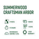 Summerwood Craftsman Arbor Arbor Vita