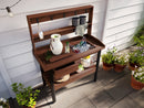 Cedar Potting Bench Decor Vita