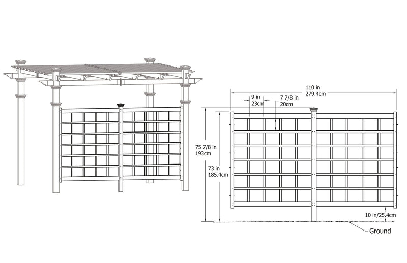 Pergola Privacy Trellis Accessory Vita 