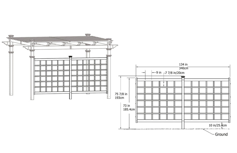 Pergola Privacy Trellis Accessory Vita 