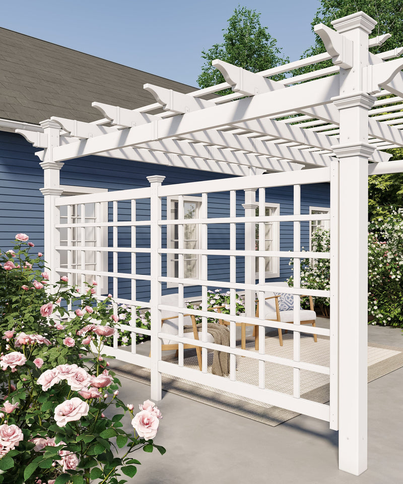 Pergola Privacy Trellis Accessory Vita 12x12 