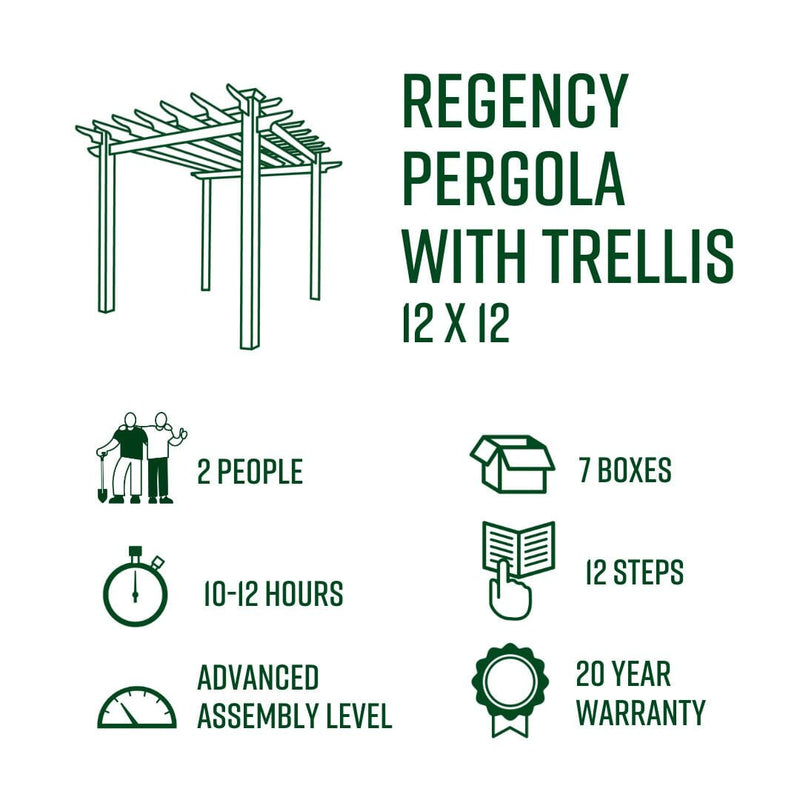 Classic Pergola with Privacy Trellis Pergola Vita 