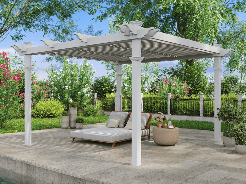camelot planter trellis Vita 12'x12' Camelot Louvered Pergola