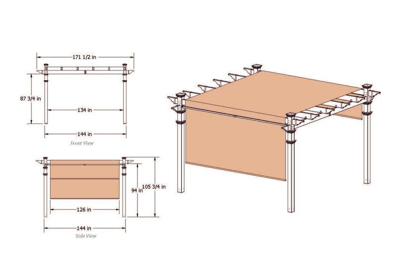 12x12 Monterey Canopy Pergola Pergola Vita 