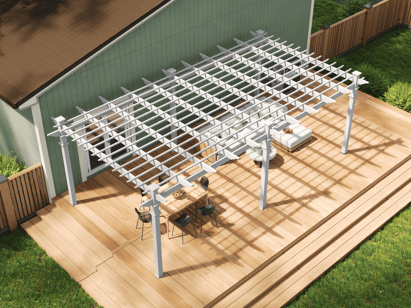 thumbnail image 2 of Decorative White Vinyl Pergola End Caps For 2x6 Rails – Set Of 4 (DF Supply A-260P) 2 of 4