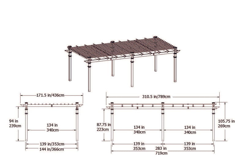 12x24 Regency Grande Pergola Pergola Vita 