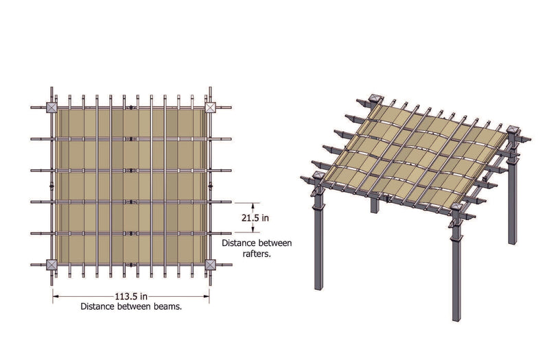 Classic Pergola with Canvas Weave Shade