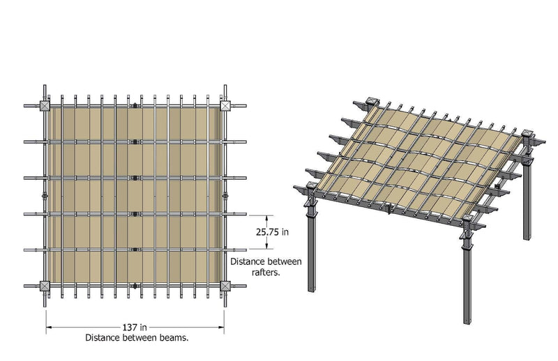 Classic Pergola with Canvas Weave Shade