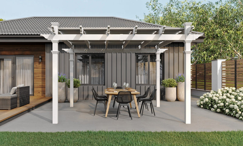 Classic Pergola with Canvas Weave Shade Pergola Vita 