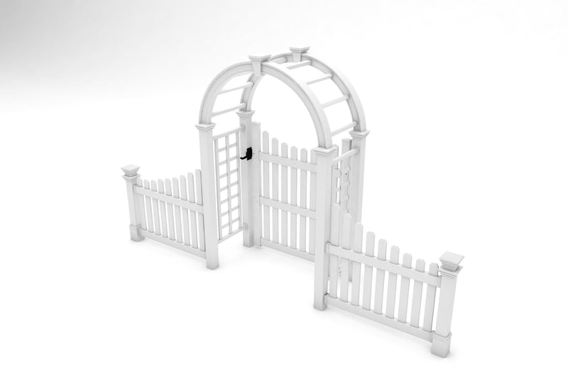 CLASSIC Nantucket Deluxe Arbor with Gate and Wings Arbor Vita 