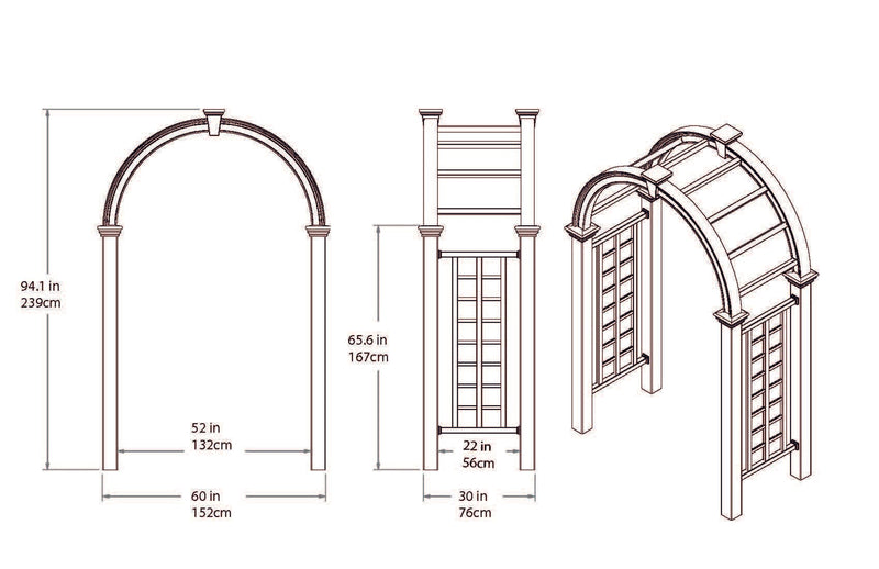 Nantucket Deluxe Arbor with Gate and Wings Arbor Vita 