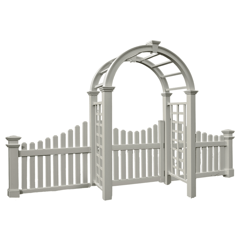 Nantucket Deluxe Arbor with Gate and Wings Arbor Vita 