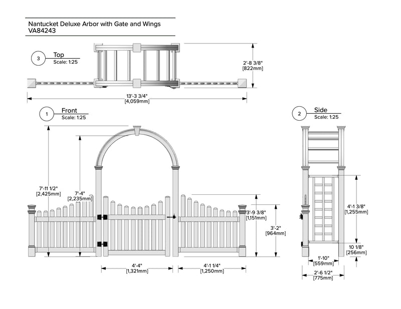 Nantucket Deluxe Arbor with Gate Arbor Vita 