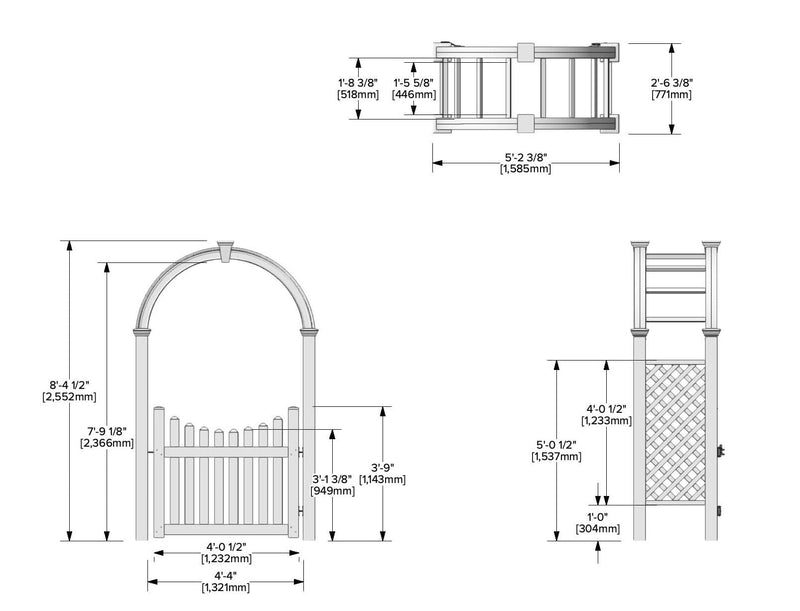 Nantucket Legacy Arbor with Gate Arbor Vita 