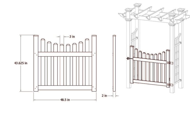 Nantucket Deluxe Arbor with Gate and Wings Arbor Vita 