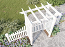 Fairfield Arbor with Cottage Picket Gate and Wings Arbor Vita 