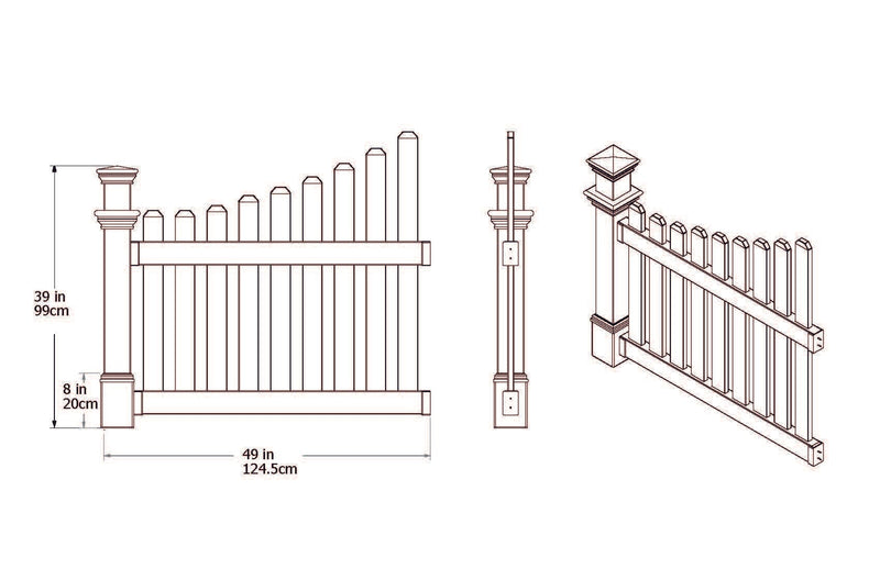 Fairfield Arbor with Cottage Picket Gate and Wings Arbor Vita 
