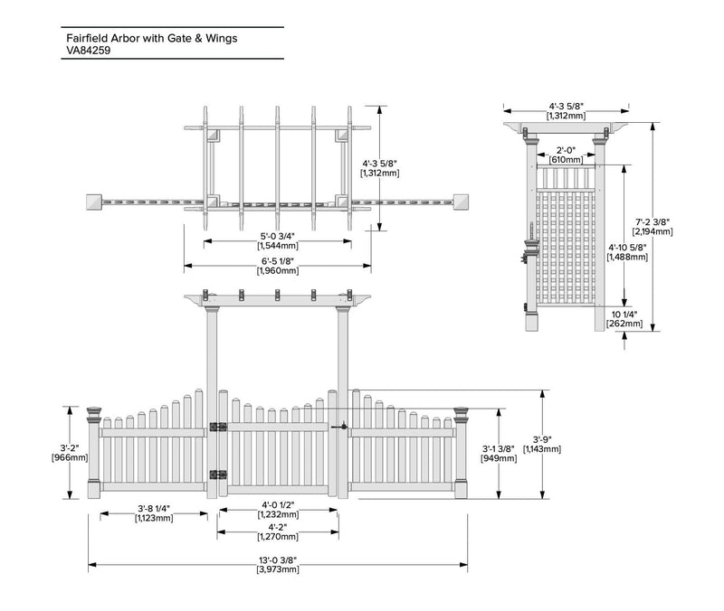 Fairfield Arbor with Gate Arbor Vita 