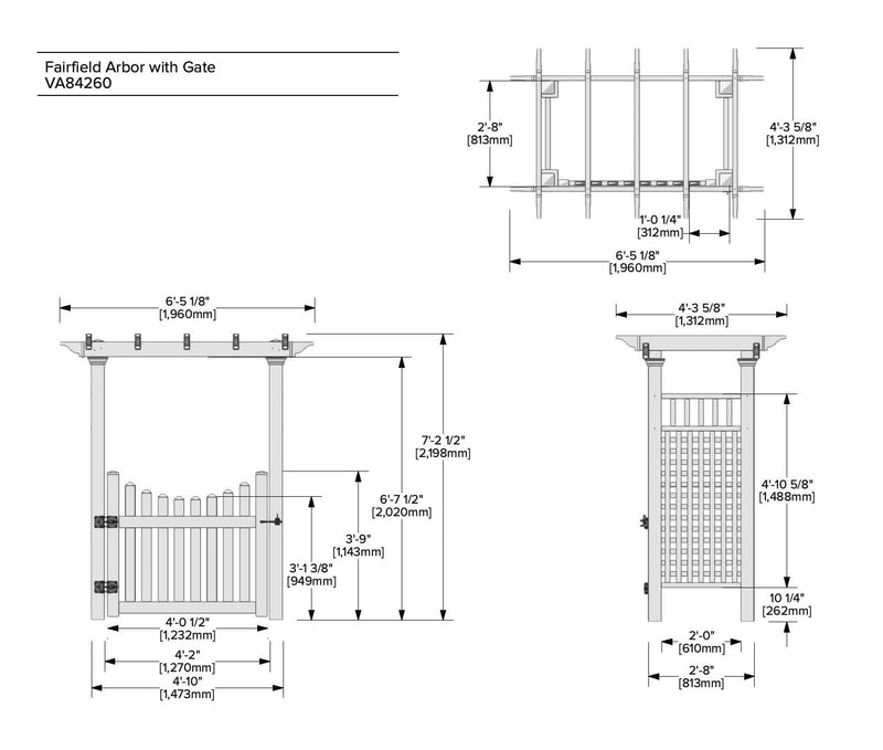 Fairfield Arbor with Gate Arbor Vita 
