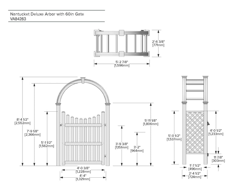 CLASSIC Nantucket Deluxe Arbor with Gate Arbor Vita 
