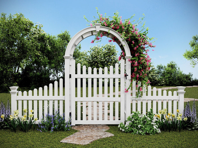 Nantucket Deluxe Arbor with Gate Arbor Vita 60" Gate Add Wings 