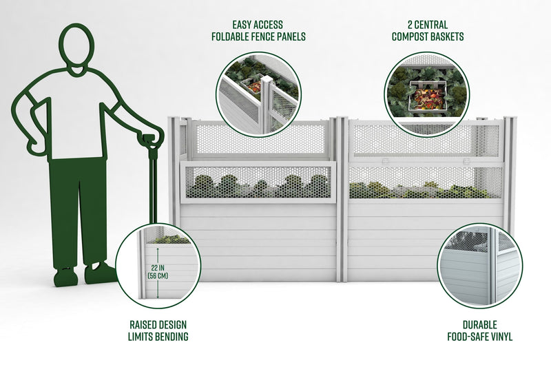 Classic 33" x 97" Keyhole Composting Garden with Fencing Garden Vita 