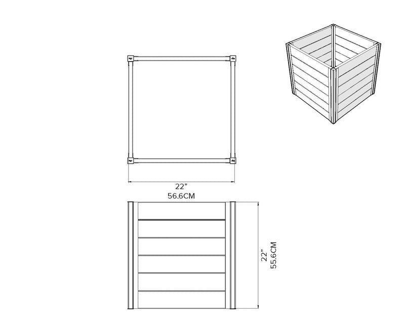 URBANA 22" Cube Planter Planter Vita 