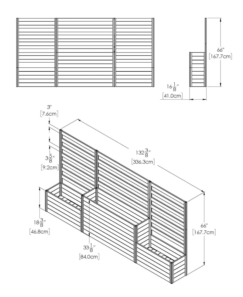 URBANA Parklette Combo With Trellis Planter Vita 