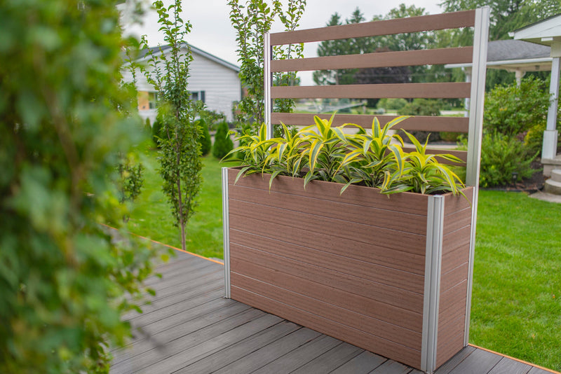 vita urbana 11' parklette planter combo with trellis URBANA Large Parklette with Trellis