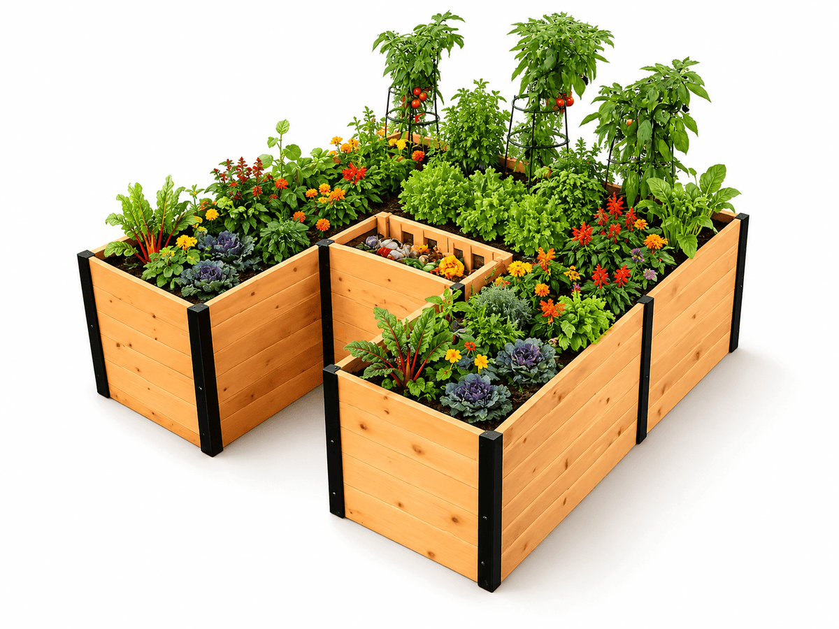 MEZZA 6x6 Keyhole Composting Garden
