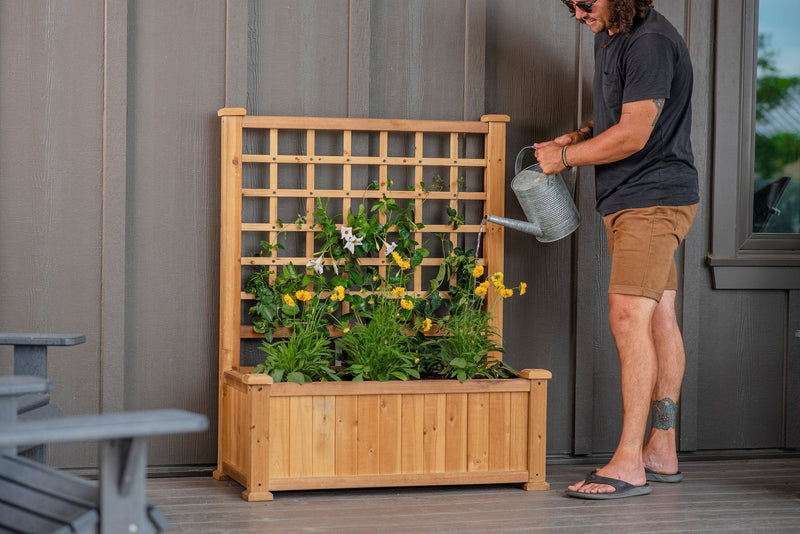 trellis with planter attached Rosewood Planter with Trellis