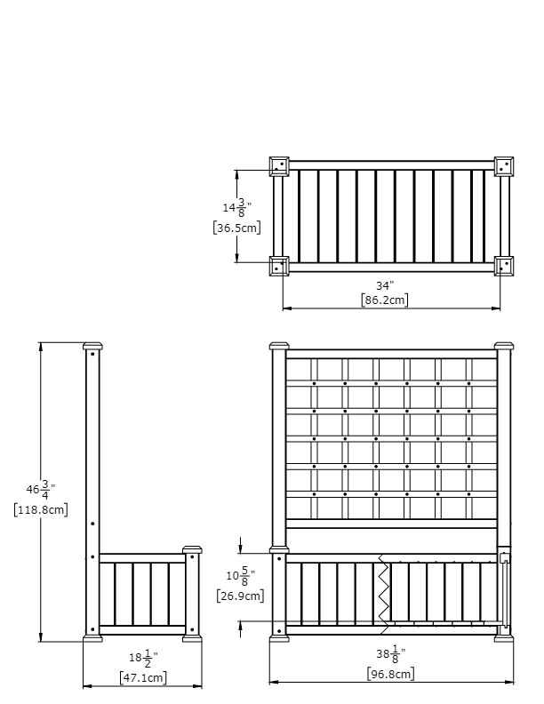 Rosewood Planter with Trellis Planter Vita 