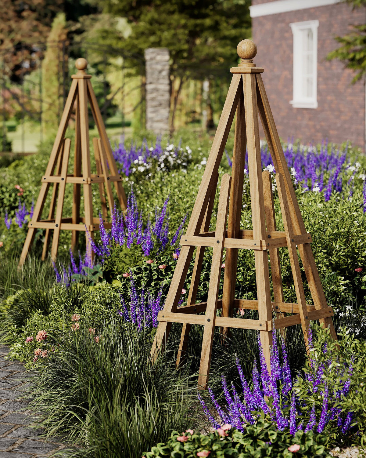 wood obelisk garden trellis Cedar Garden Obelisk