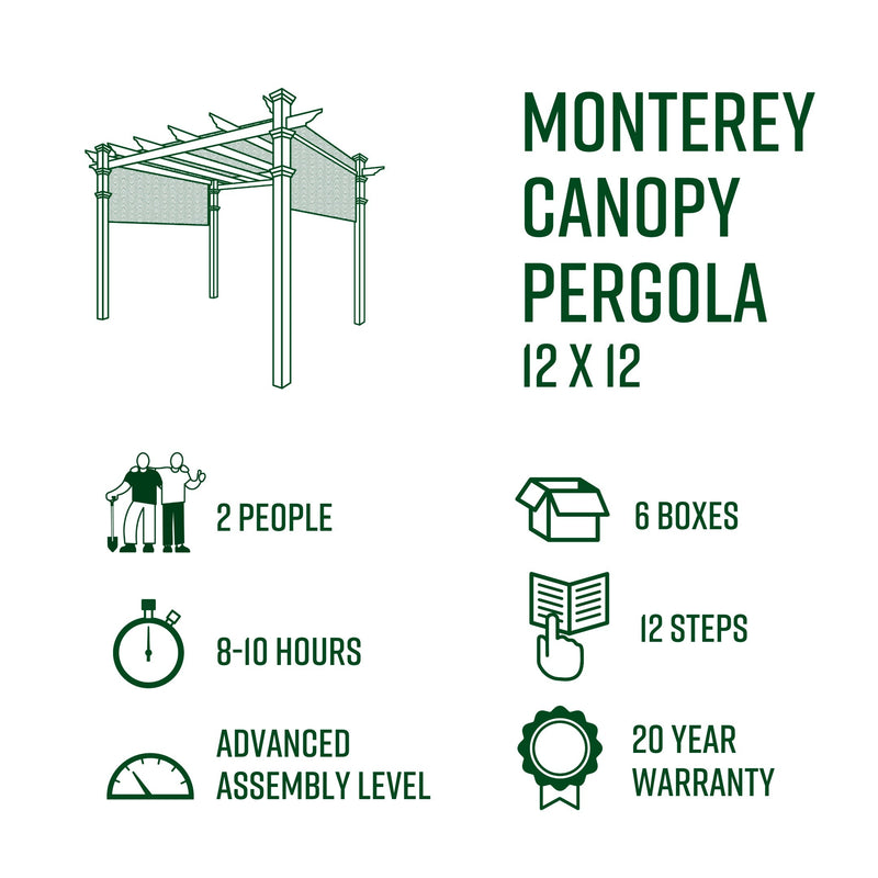 12x12 Monterey Canopy Pergola Pergola Vita 