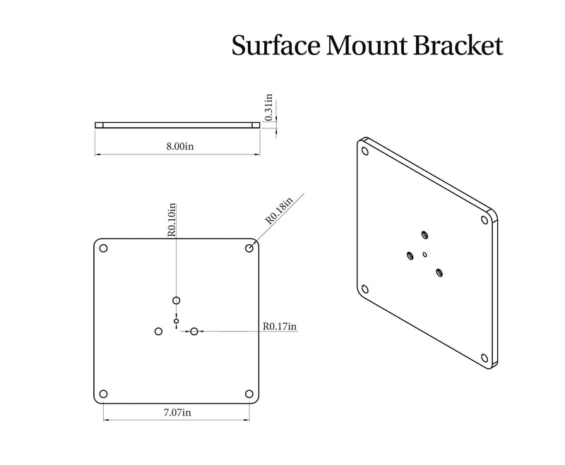 Surface-Mount Bracket for 6" Round Post Accessory Vita 
