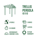 10x10 Trellis Pergola Pergola Vita 