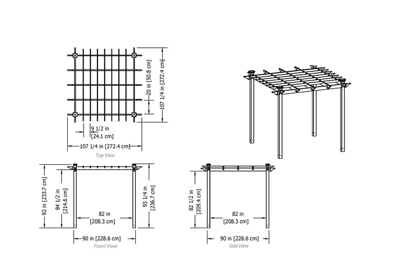 7.5x7.5 Cardiff Pergola Pergola Vita 