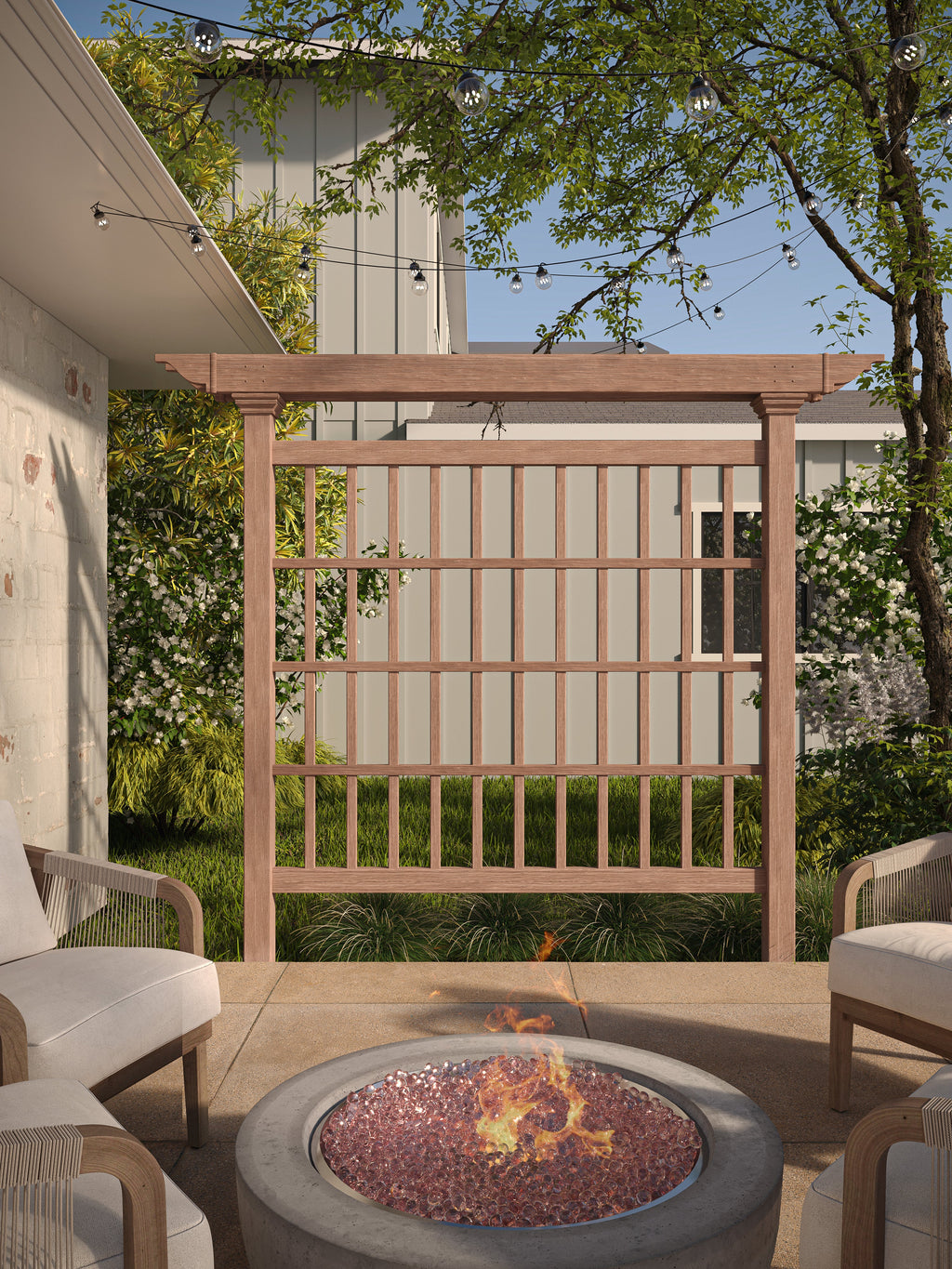 wooden trellis privacy screen Colonial Privacy Screen