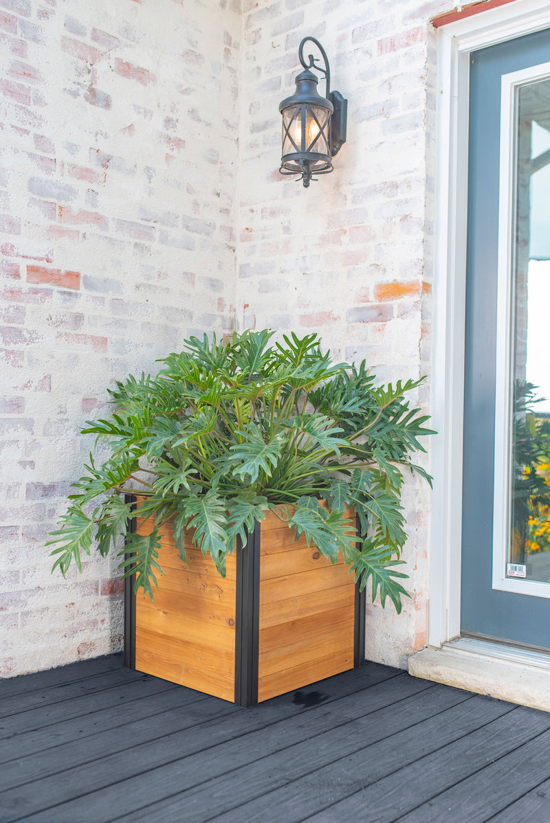 marina wood pot planter Mezza 22” Cube Planter