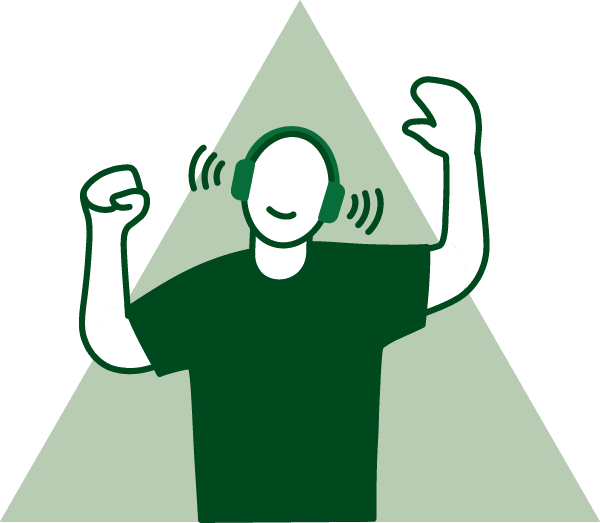 Person dancing with headphones