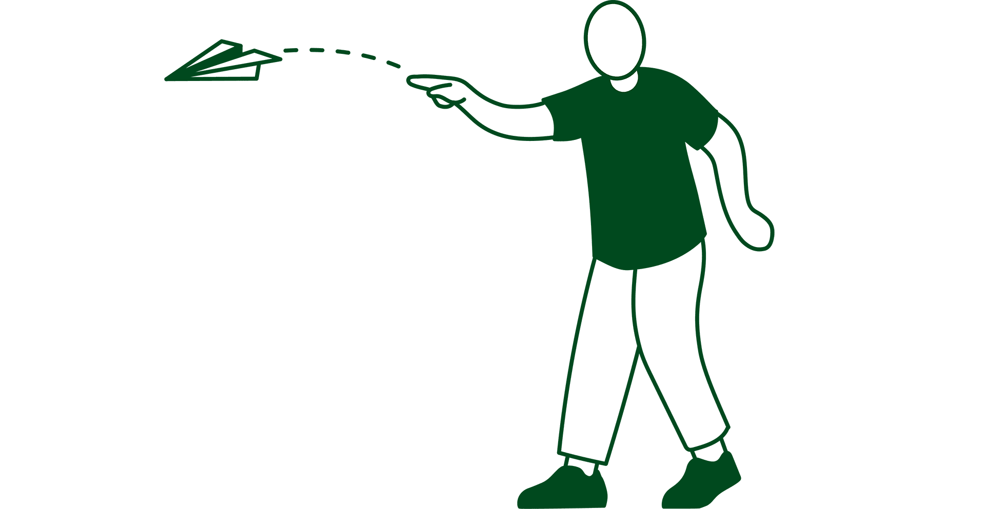 Person throwing paper airplane
